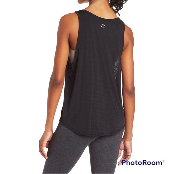 BEYOND YOGA Criss-Cross Side Jersey Muscle Tank in Black - SZ SMALL - Picture 2 of 9